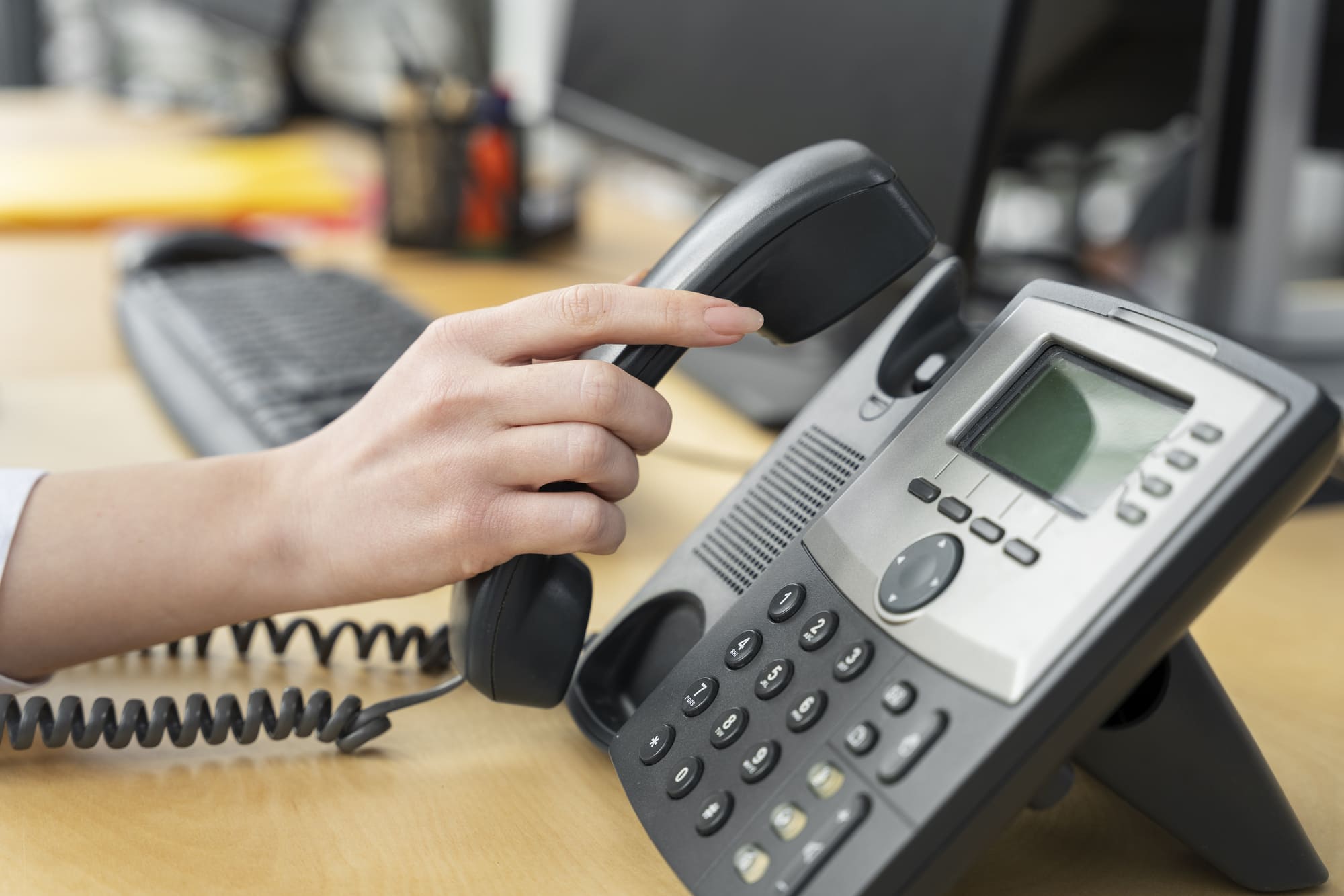 Close Up Person Working Call Center